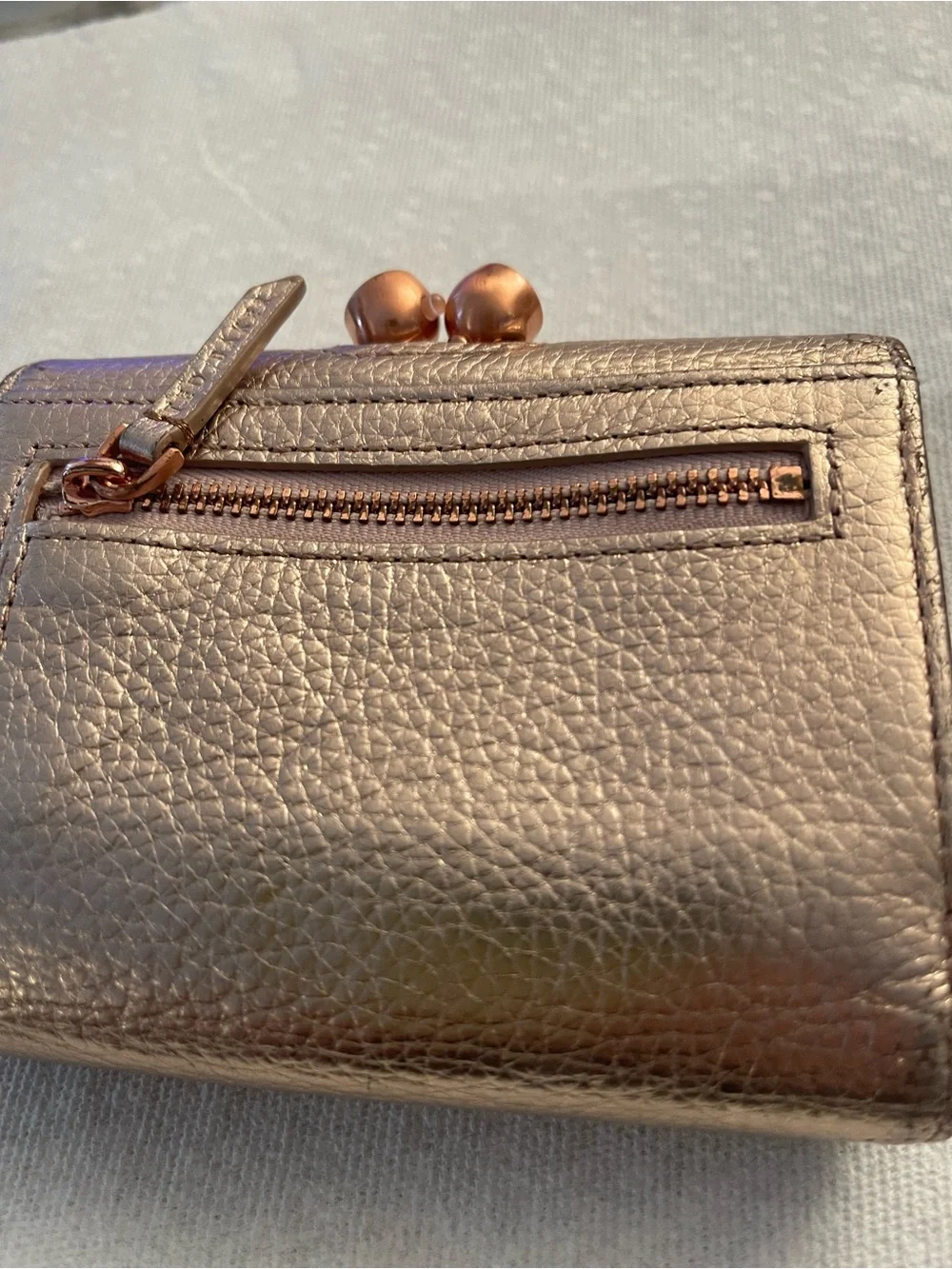 Ted Baker Rose Gold Pebbled Leather Men's Card Holder